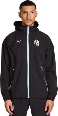 Puma Olympic Marseille Herren Trainingsoberteile - Schwarz - Größe M - Poly Woven