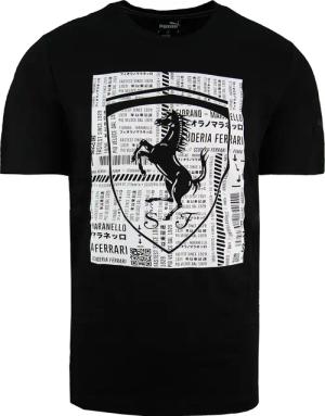 Puma Scuderia Ferrari Big Shield Crew Hals Kurzschläfe Herren Black Tee 577854 01
