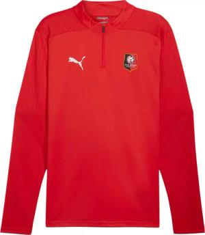 Puma - "Stade Rennais FC" Oberteil für Herren, mit kurzem Reißverschluss, Training (Rot)