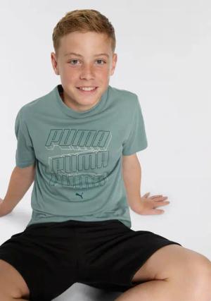 PUMA T-Shirt "ESS LOGO LAB HOG TEE B" Kurzarm, sportlicher Stil, Rundhalsausschnitt, Puffprint Grafik