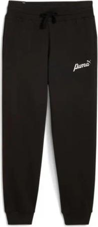 PUMA Trainingshose ESS+ SCRIPT PANTS FL für entspanntes Loungen, mit Eingrifftaschen, mit Grafik-Print