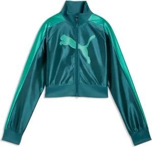 Puma Trainingsjacke - FUTURE.PUMA.ARCHIVE T7Slim Cropped Track Jacket - XS bis XL - für Damen - Größe L - grün