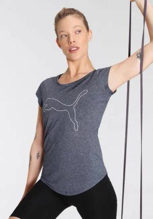 PUMA Trainingsshirt PERFORMANCE HEATHER CAT TEE W mit DryCELL-Technologie, Flatlock-Nähte, längerer Saum