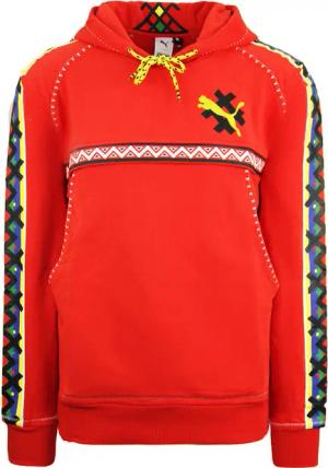 Puma x Jahnkoy Hoodie Red Mens Logo bedruckter Jumper Sweatshirt 596680 47