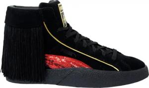 Puma x Liebe Charlotte schwarzes Leder Hi Schnürung Womens Trainer 371405 01