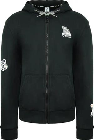 Puma x Mr. Doodle Langarm Reißverschluss auf schwarze Herren Kapuze -Jumper 598681 01