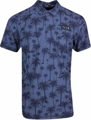 Puma X Ptc Palm Print Kurzschläfe Hagen Navy Herren Golf Polo -Hemd 537334 02