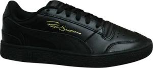 Puma x Ralph Sampson LO schwarzes Leder Low Schnürsenkel Herren Trainer 370846 09