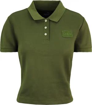 Puma x Rihanna Fenty Baby Polo geschnittenes Hemd Olive Womens Top 574286 01