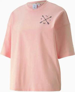 Puma x Selena Gomez Shortsleeve Crew Hals Pink Frauen übergroßes T-Shirt 597015 02