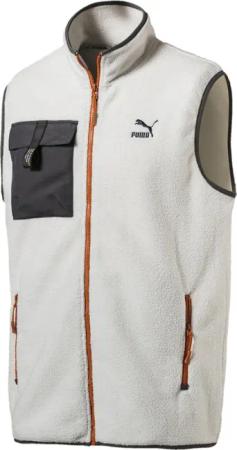 Puma XTG Trail Fleece Full Reißverschluss Weißer Taschen -Gilet 596728 64