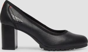 Pumps in Leder-Optik mit Logo-Prägung