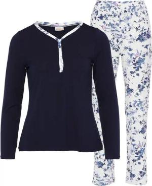 Pure Shape Pyjama Shirt & Hose elastisch (Set, 2-teilig) mit Blumenmuster und Knopfleiste