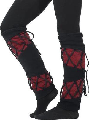 PUREWONDER Beinstulpen Warm gefütterte Beinstulpen mit Schnürung, Fleece Stulpen LW4 Schwarz (1 Paar) Einheitsgröße