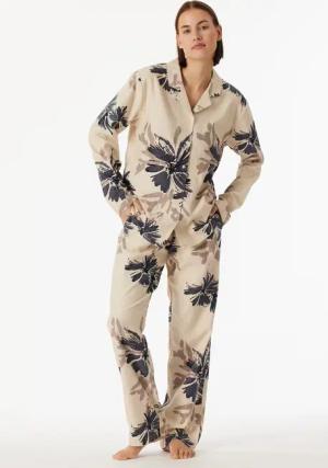 Pyjama lang Flanell Blumen macchiato - Comfort Interlock 46