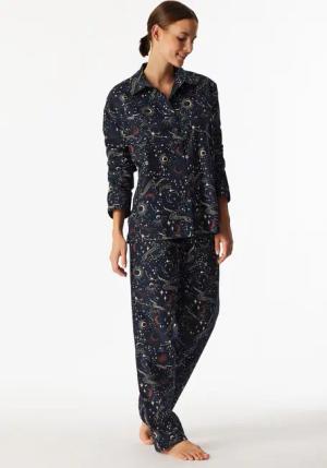 Pyjama lang Flanell dunkelblau bedruckt - X-Mas Family 44