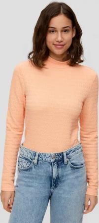 QS Langarmshirt T-Shirt Langarmshirt aus Jacquard