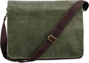 Quadra Messenger Bag Umhängetasche Schultertasche, Beschläge mit Antik-Messingeffekt