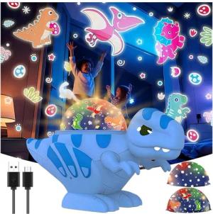 QUBEBU LED Nachtlicht Dinosaurier Sternenhimmel Projektor Kinder Geschenke 3-in-1 Nachtlicht, 16 Lichtmodi, LED fest integriert, Drei Themenmodi: Dinosaurierwelt, Sternenwelt und Nachtlicht., Kinderzimmer, Schlafzimmer, Birthday geschenke, Weihnachtsdekor