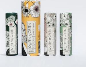 Queen of Green Geschenkset aus drei Lipbalms und Hautbalsam - vegan & plastikfrei