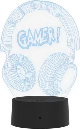 Qware Gaming LED Dekolicht 3D LED Lampe – RGB Tischlampe mit Farbwechsel und Fernbedienung