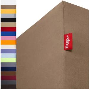 r-up Spannbettlaken Beste 90x200 bis 220x240cm erhältlich! 230 g/m², Baumwolle, Gummizug: fest eingenähtes dauerelastisches Rundumgummi, (1 Stück), (90x200-100x220, 15-35cm Matratzenhöhe, taupe)
