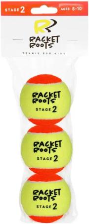 Racket Roots Tennisball RR Stage 2 - 3 Tennisbälle - Play and Stay Ball - (3er Beutel)