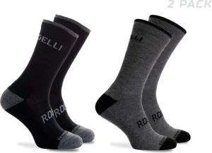 Radsport Winter Lange Fahrradsocken 2er-Pack Merinowolle