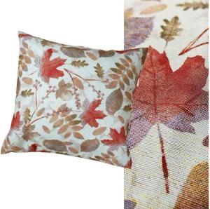 Raebel Tischdecke Blätter Gold Lurex Kissenbezug 40x40, mit herbstlichem Motiv