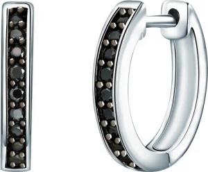 Rafaela Donata Paar Creolen Ohrringe aus 925 Sterling Silber, mit Zirkonia in schwarz