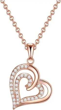 Rafaela Donata Silberkette Herz roségold, mit Zirkonia