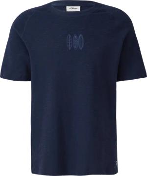 Raglan-T-Shirt mit Flammgarnstruktur und Stickerei