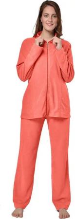 RAIKOU Hausanzug Eleganter einfarbiger Damen Hausanzug / samtig-weiche Freizeitanzug mit Reißverschluss