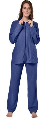 RAIKOU Hausanzug Eleganter einfarbiger Damen Hausanzug / samtig-weiche Freizeitanzug mit Reißverschluss
