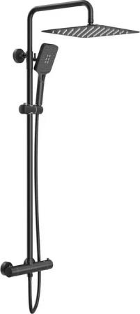 Rainsworth Duschsystem 3 Funktionen Duschsystem, Höhe 126 cm, Set, eckig Regenduschset mit Kopfbrause 20x20cm für Badezimmer, Chrom