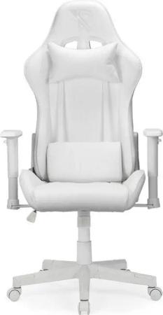 Ranqer Gaming-Stuhl Felix Ergonomischer Gamer Stuhl mit Lendenkissen + Kopfstütze, Gaming Stuhl - verstellbare Rückenlehne - weiß