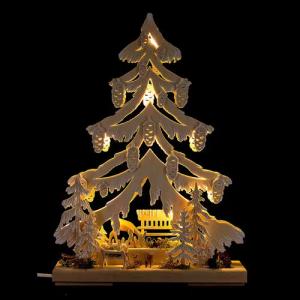 RATAGS Kunsthandwerk Schwibbogen Lichterspitze Rehkitz mit Futterkrippe (32x44cm) von RATAGS Holzdesign