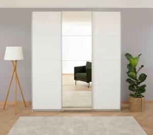 rauch Schwebetürenschrank Kleiderschrank Schrank Garderobe BESTSELLER KOLUNA mit Spiegel (Breiten 203/271/315/360 cm Höhen 210/229 cm) inkl. 2 Innenschubladen sowie extra Einlegeböden MADE IN GERMANY