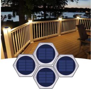 Rayofi LED Solarleuchte Solarlampen für Außen Garten, Solarleuchten Warm White 2700K, LED fest integriert, Solar Wegeleuchte mit Auto On/Off Solarlampe Garten LED Wegeleuchten IP68 Wasserdicht Gartenleuchte, für den Garten Rasen Gartenweg Hof, Auffahrt, 4