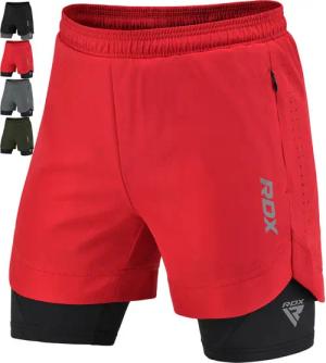 RDX Sports Laufshorts RDX Herren Laufshorts, 2-in-1 Sportliche Atmungsaktive Kurze (1, 1 Pack)