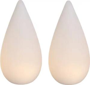 Reality Leuchten LED Außen-Tischleuchte, Farbwechsel, LED fest integriert, stufenlos dimmbar über Fernbedienung, Warmweiß, 2er SET kabellose Dekoleuchten, Akku per USB aufladbar, Höhe 38cm