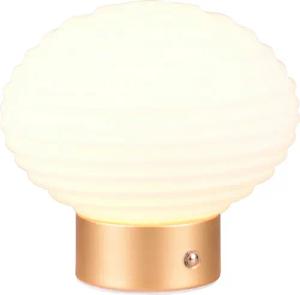 Reality Leuchten LED Tischleuchte EARL, USB-Ladefunktion, mehrere Helligkeitsstufen, LED fest integriert, Warmweiß, kabellose Akku Tischlampe, Glasschirm, USB-C Ladekabel, Touchdimmer