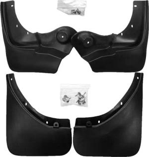 RECAMBO Kfz-Schmutzfänger Original komplett Set für Dacia Duster I BJ 2010-2017, passgenau, 4-tlg., Spritzschutz, TPE - Kunststoff-Gummi, Flexibel, stoß-und bruchfest