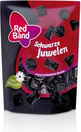 Red Band Süßigkeit, Red Band Schwarze Juwelen Starklakritz Premium Stehbeutel 200g