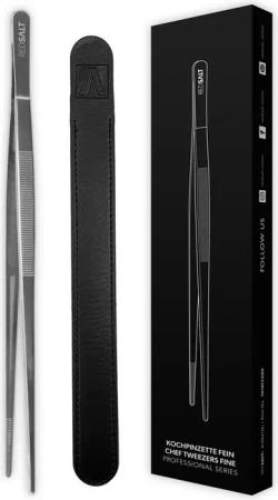 REDSALT® Kochpinzette Premium Küchenpinzette 30cm mit feiner Spitze spülmaschinenfest, Rostfreier Edelstahl in INOX 18/10 Qualität