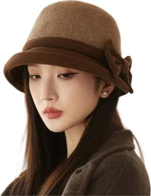 Refttenw Fischerhut DamenFischerhut,Trendiger Bucket Hat mit Krempe,warm halten