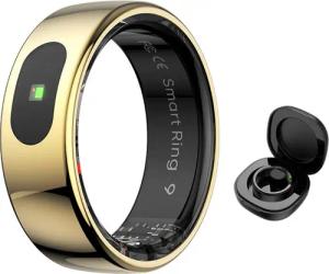 Refttenw Smart Ring Herren Damen Smartring Fitness Tracker Schlafmonitor, Mit Ladefach, 5ATM Wasserdichter Gesundheitsring