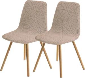 Refttenw Stuhlhusse Esstisch Elastizität Blattdruck Abnehmbar Waschbar Stuhlbezug, 2-St