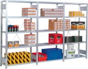 Regalwerk BERT-Lagerregal Grundfeld HxBxT 3000x1285x600 mm Stecksystem Stahlblech RAL 7035