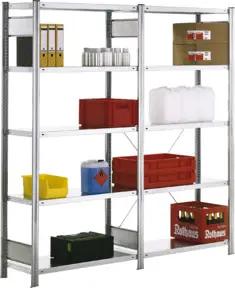 Regalwerk BERT-Standardregal Anbaufeld  HxBxT 2000x1285x600 mm  Stecksystem  RAL 7035